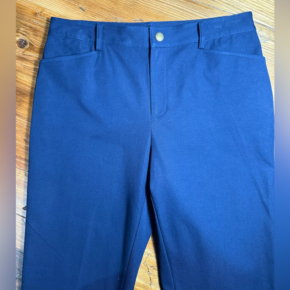 Lauren Ralph Lauren Women’s Stretch Cotton Spandex Navy Blue Straight leg pant 8 - Picture 7 of 13